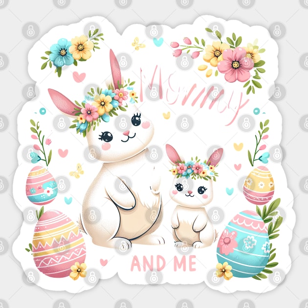 Mommy and Me Bunny Rabbit Cute Easter T-Shirt Sticker by Mapd